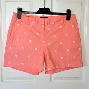 Talbots Salmon Embroidered Fish Shorts